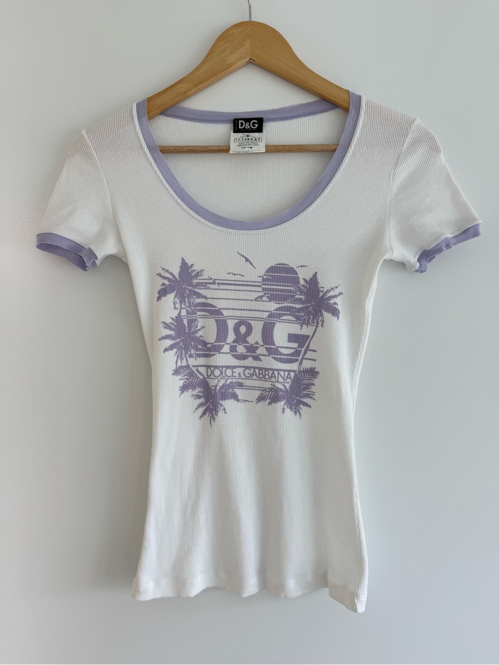 Vintage D&G Dolce&Gabbana white graphic y2k tshirt